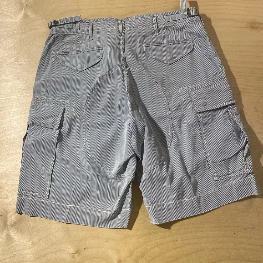 Polo by Ralph Lauren Blue bd White Striped Cargo Shorts 34 (OK)